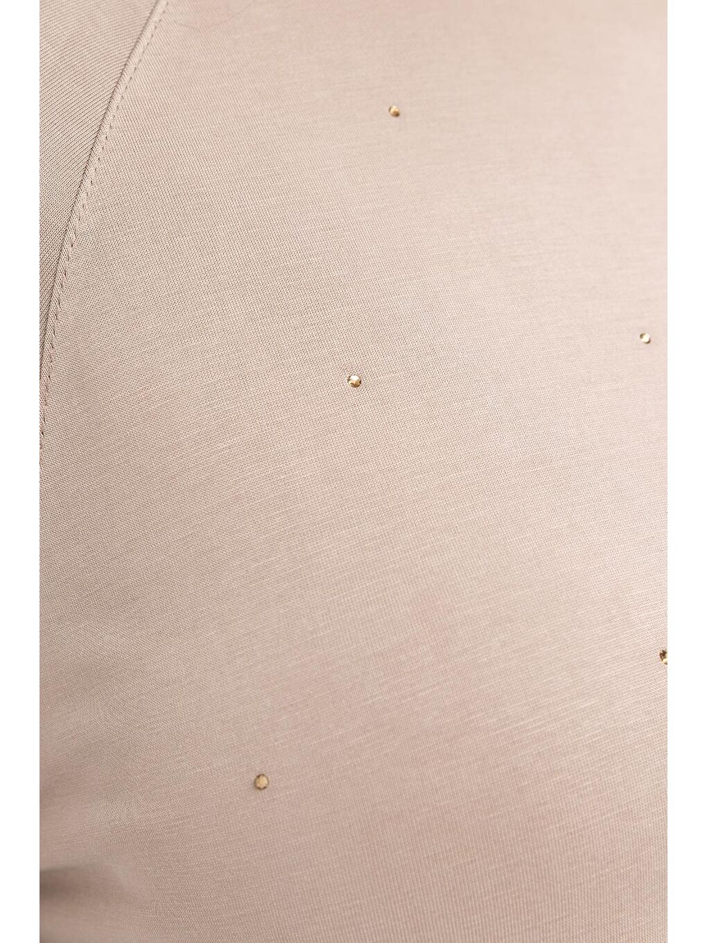 Bej Vizon-Taş Baskılı Büyük Beden Tunik-4