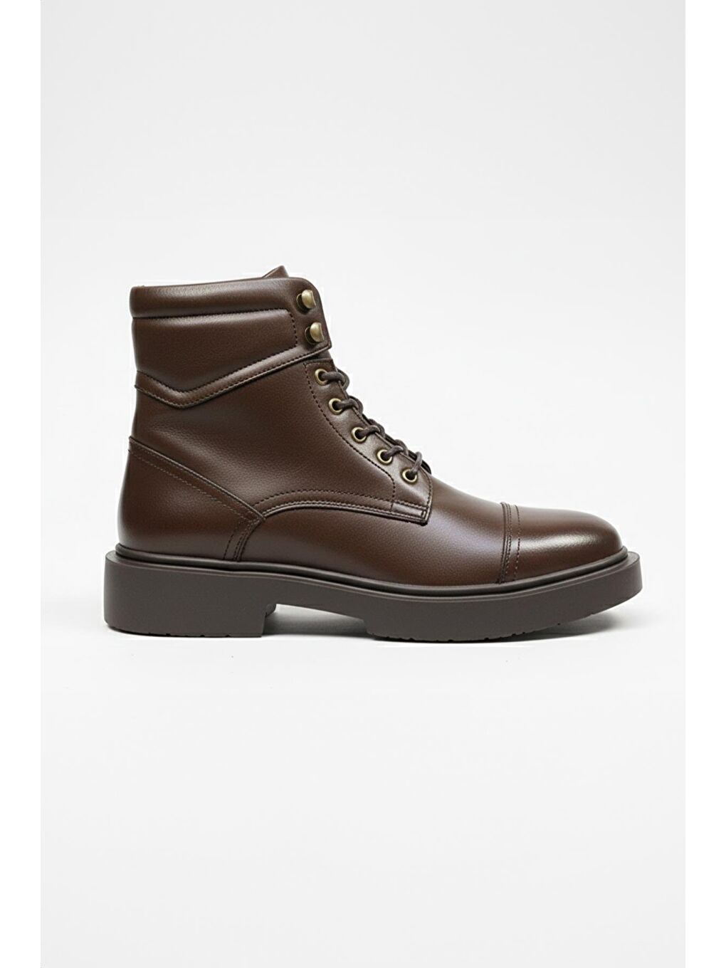 Kahverengi Hakiki Deri Bağcıklı Casual Bot