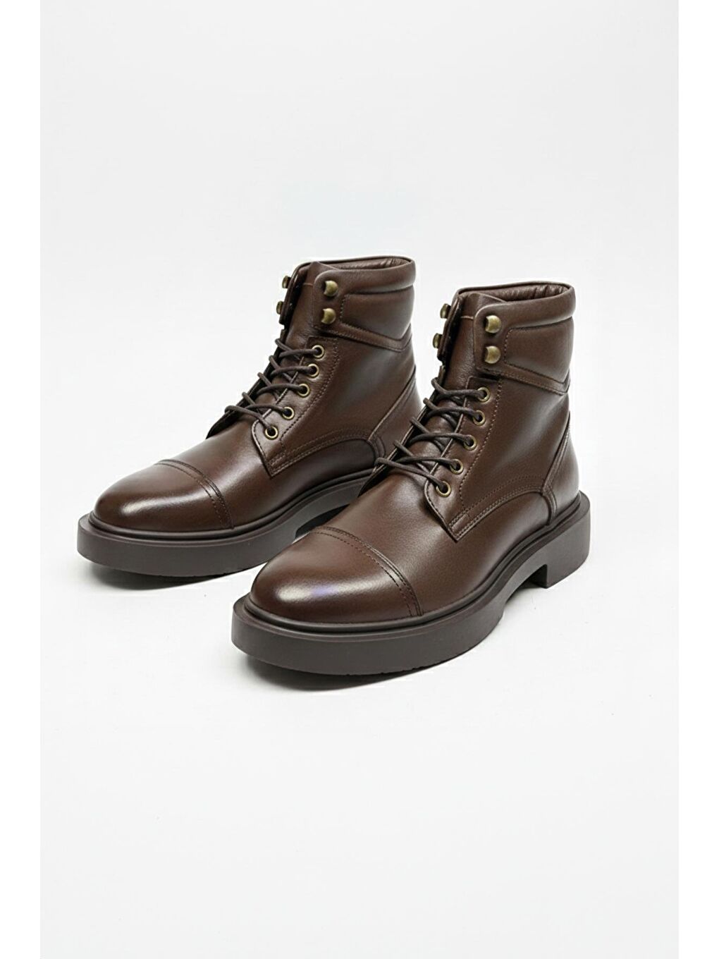 Kahverengi Hakiki Deri Bağcıklı Casual Bot-1