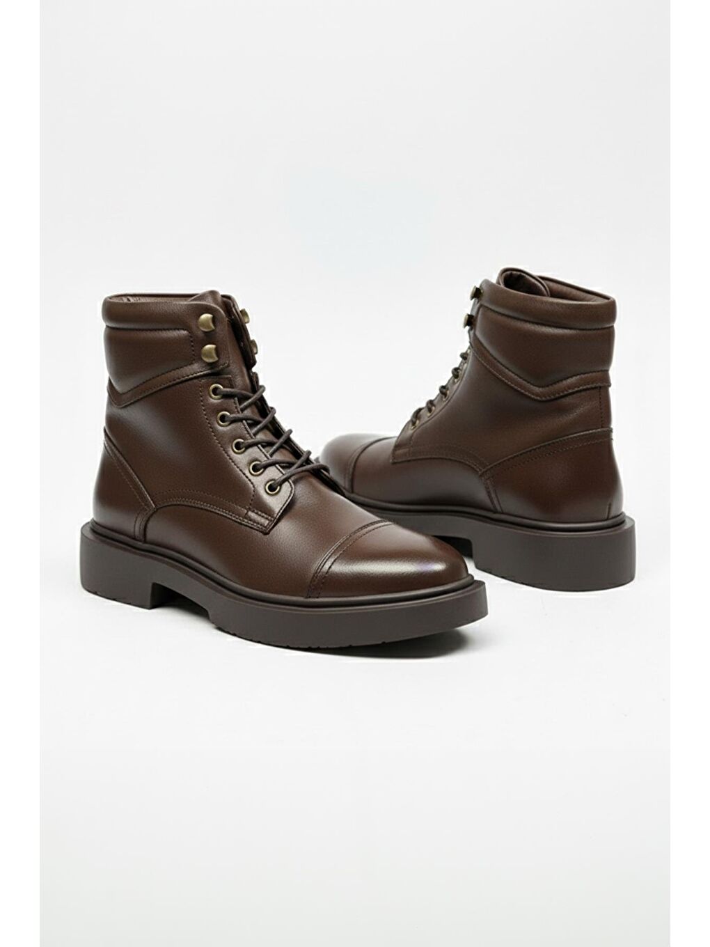 Kahverengi Hakiki Deri Bağcıklı Casual Bot-2