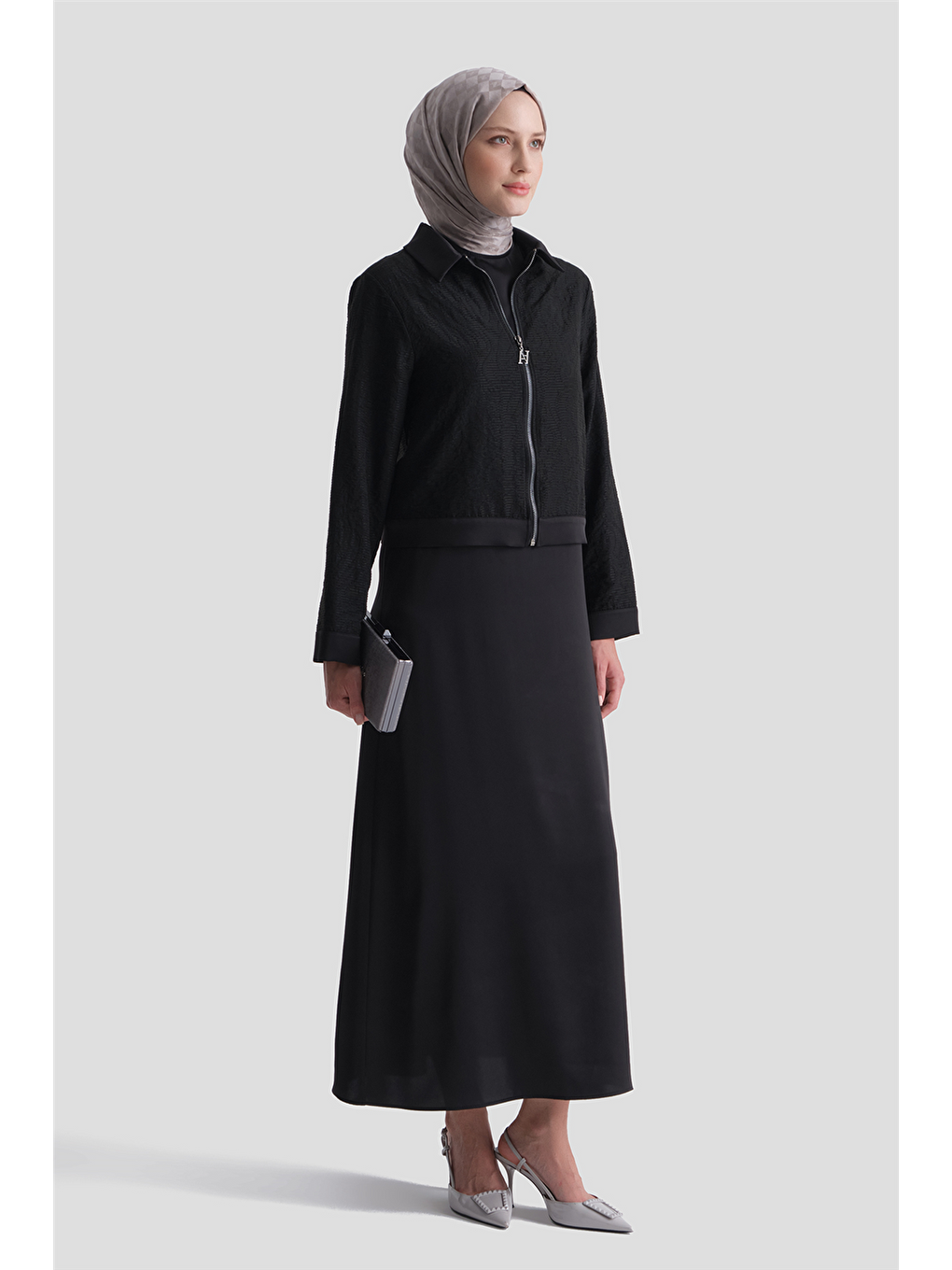 Dokulu Ceketli Takım Siyah-1