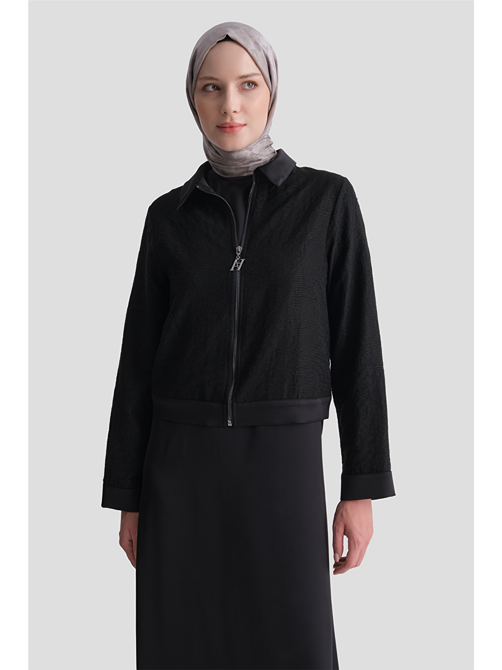 Dokulu Ceketli Takım Siyah-3