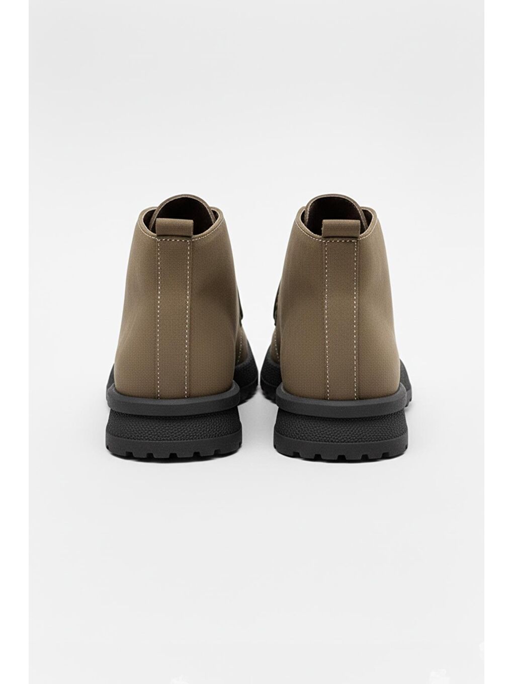 Bej Vizon Hakiki Deri Bağcıklı Nubuk Casual Bot-3