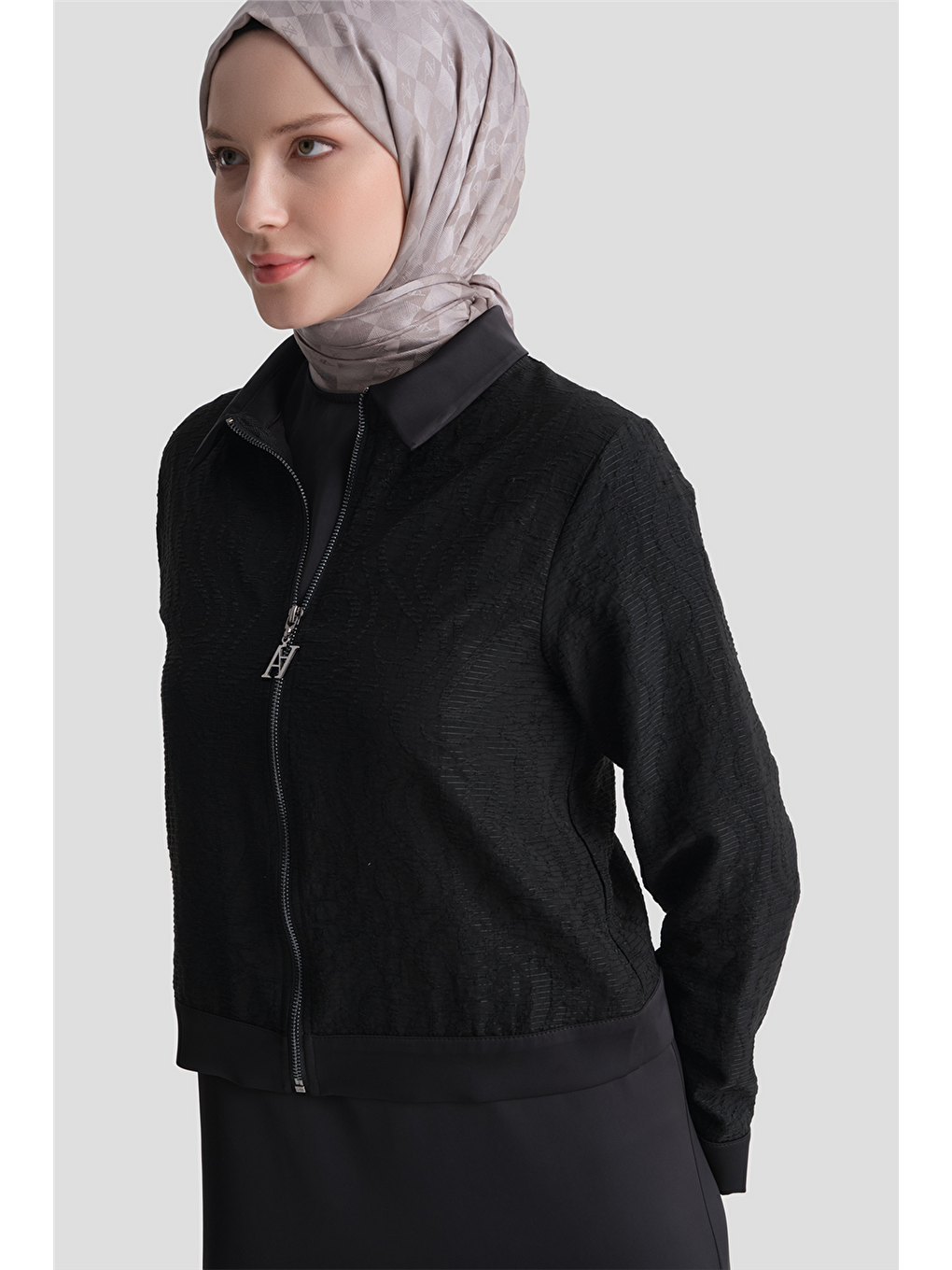 Dokulu Ceketli Takım Siyah-4