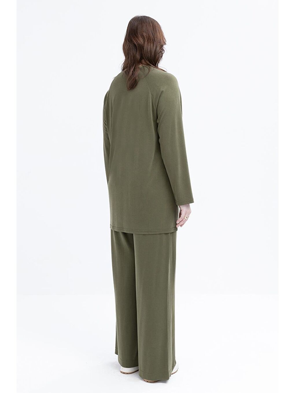 Haki-Taş Baskılı Büyük Beden Tunik-2