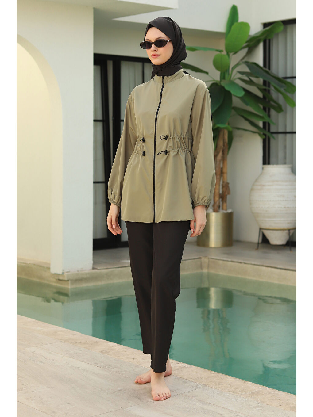 Çift Tünelli Mayo Tunik Açık Haki