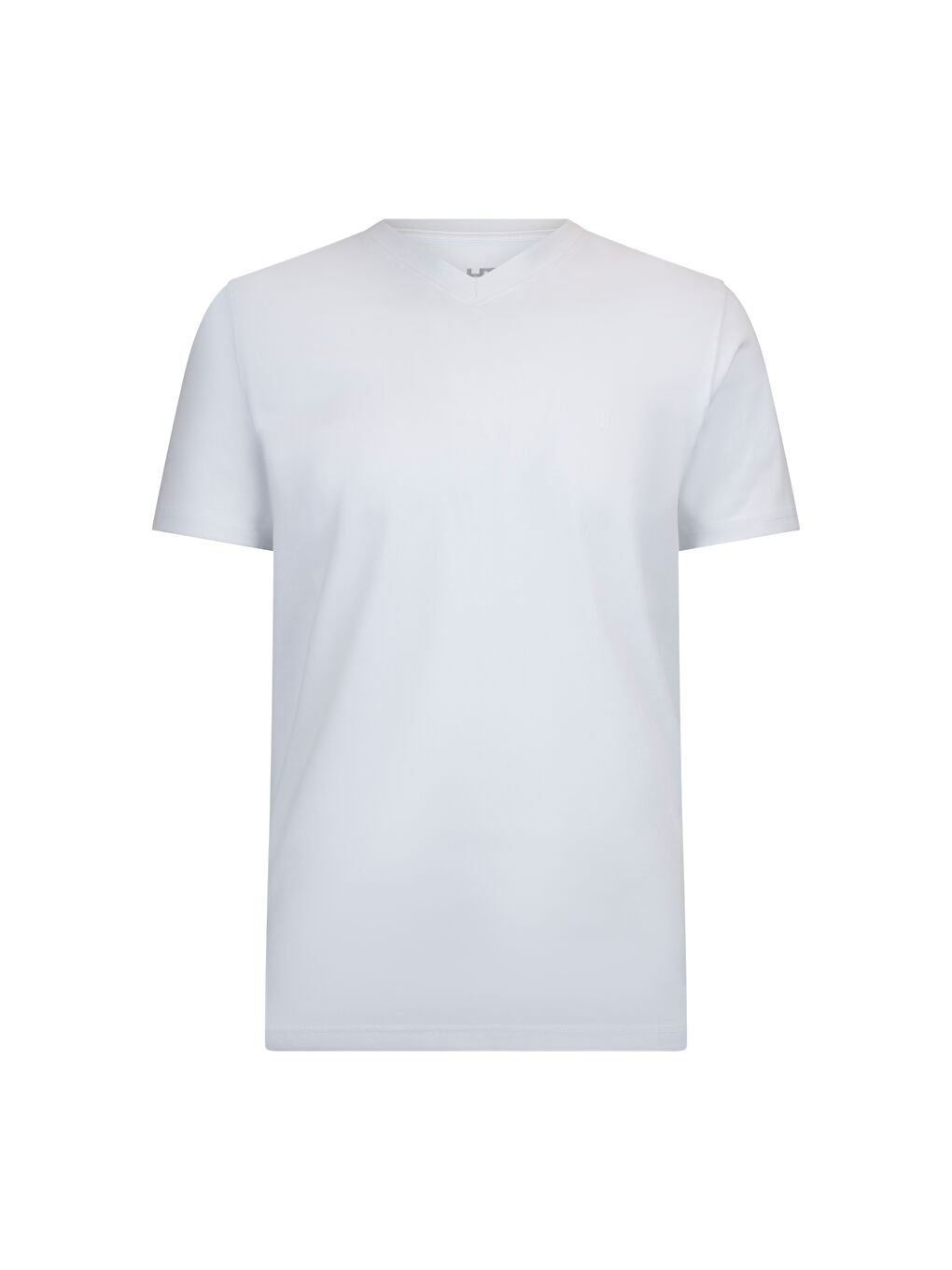 Beyaz Regular Fit V Yaka Pamuklu Tişört