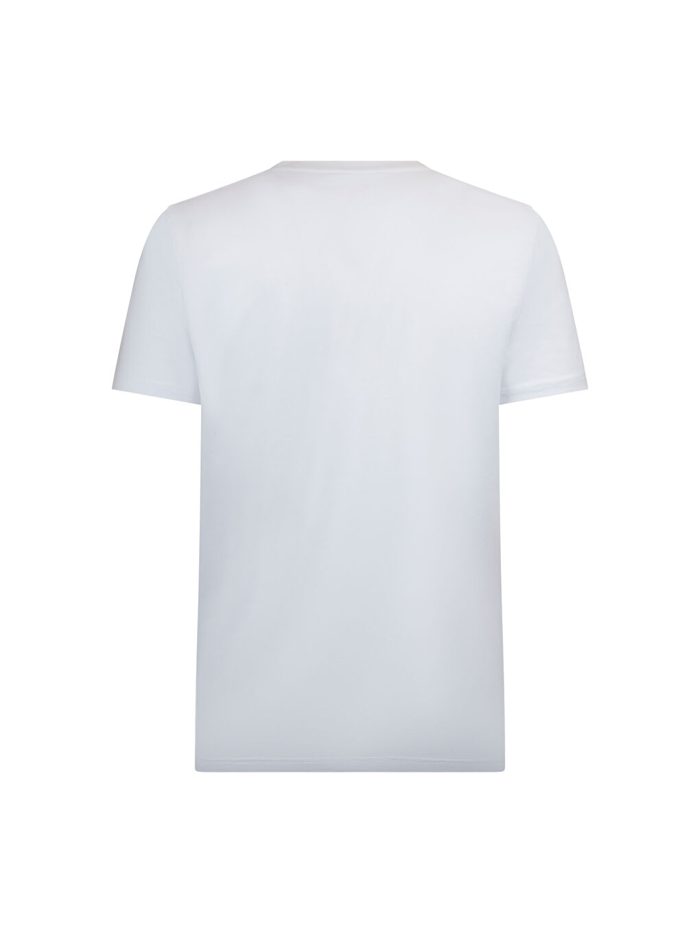 Beyaz Regular Fit V Yaka Pamuklu Tişört-1