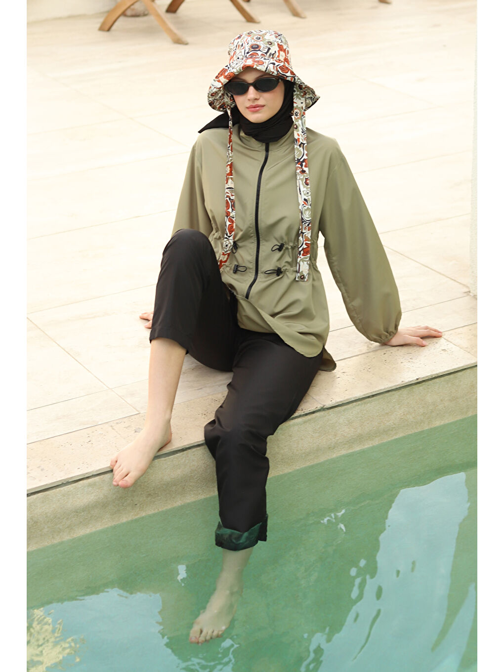 Çift Tünelli Mayo Tunik Açık Haki-4