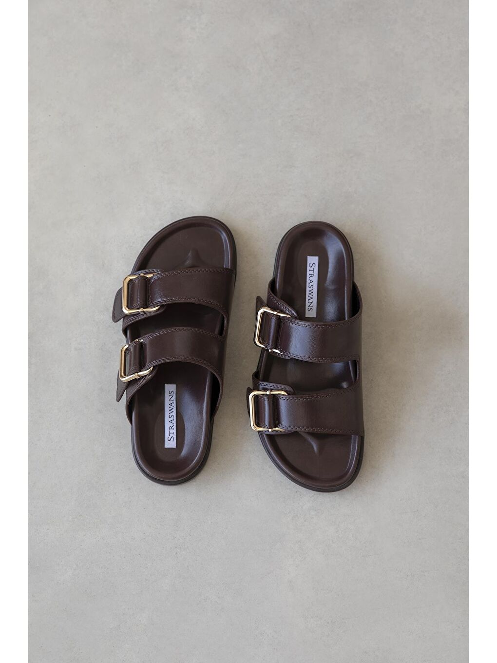 Kahverengi Axel Kadın Toka Detay Günlük Konfor Deri Terlik Kahve-2