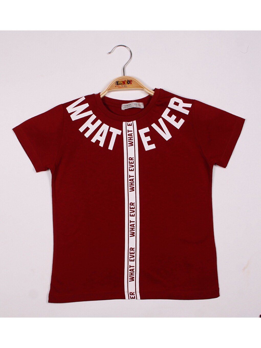 Bordo Erkek Çocuk What Ever Baskılı Tişört