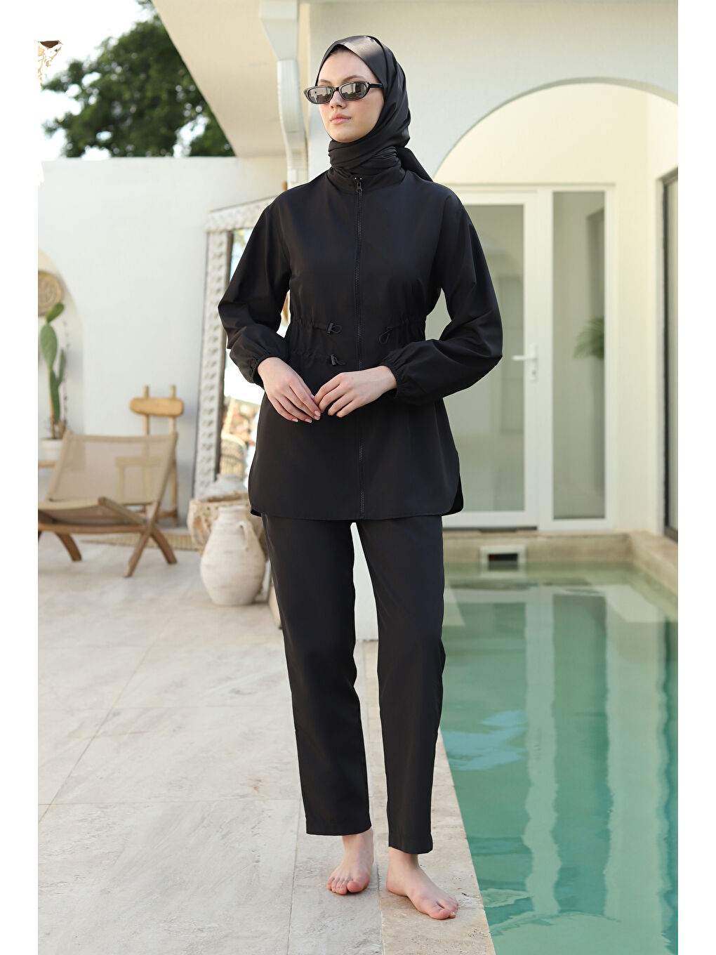 Çift Tünelli Mayo Tunik Siyah-1