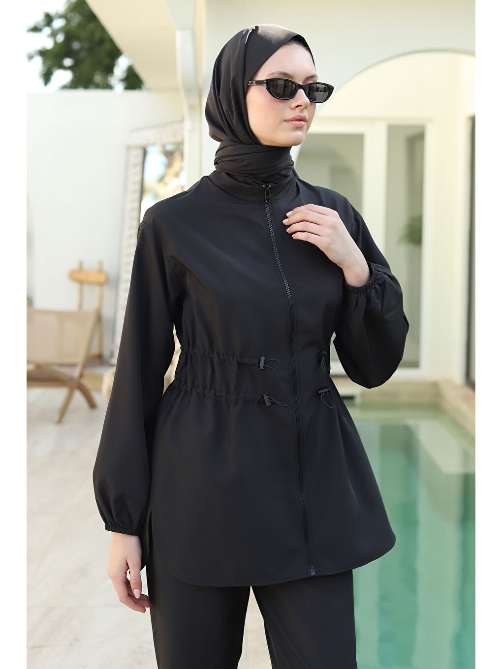 Çift Tünelli Mayo Tunik Siyah-3