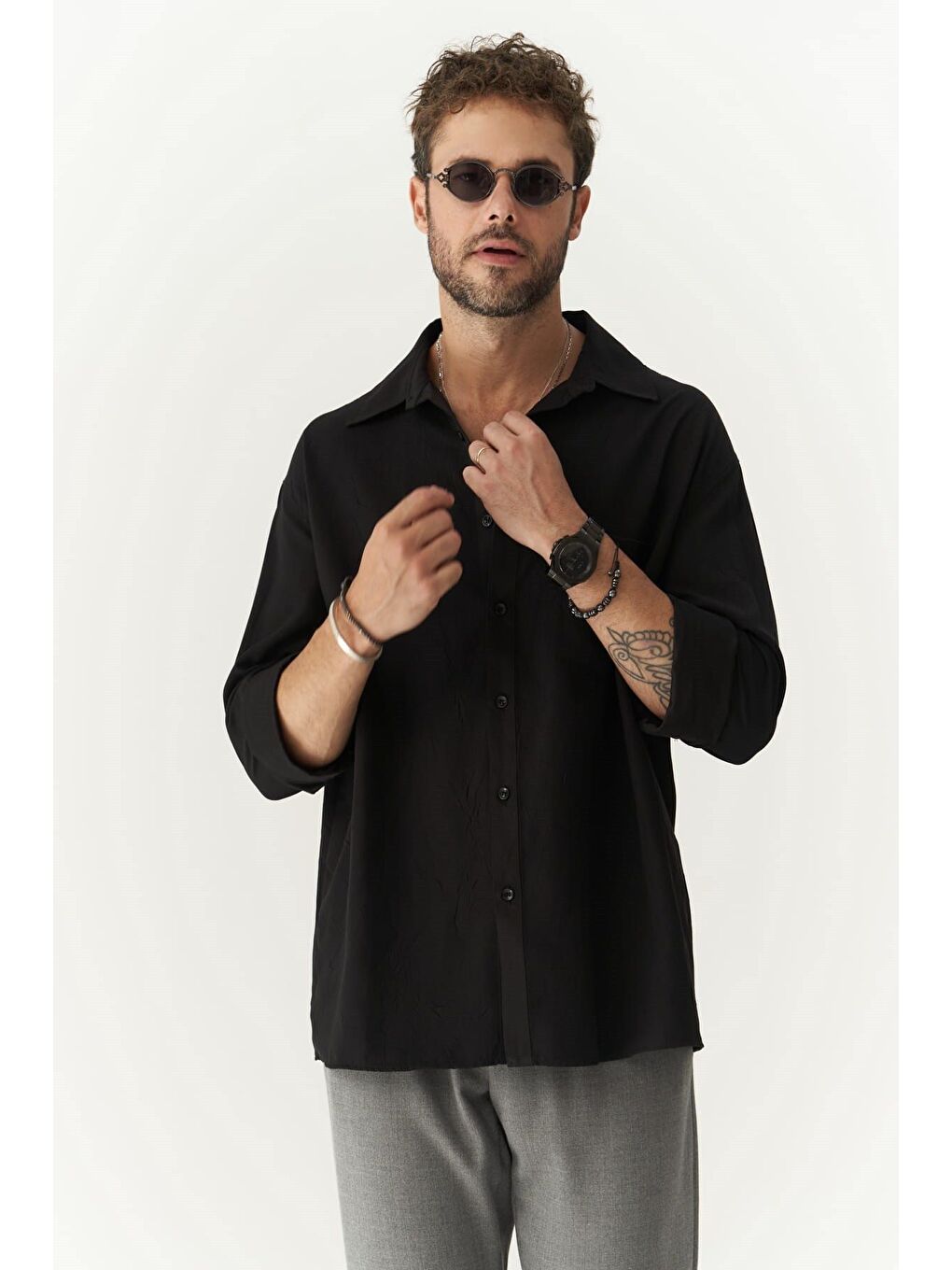 Juan Erkek Siyah Gömlek-6