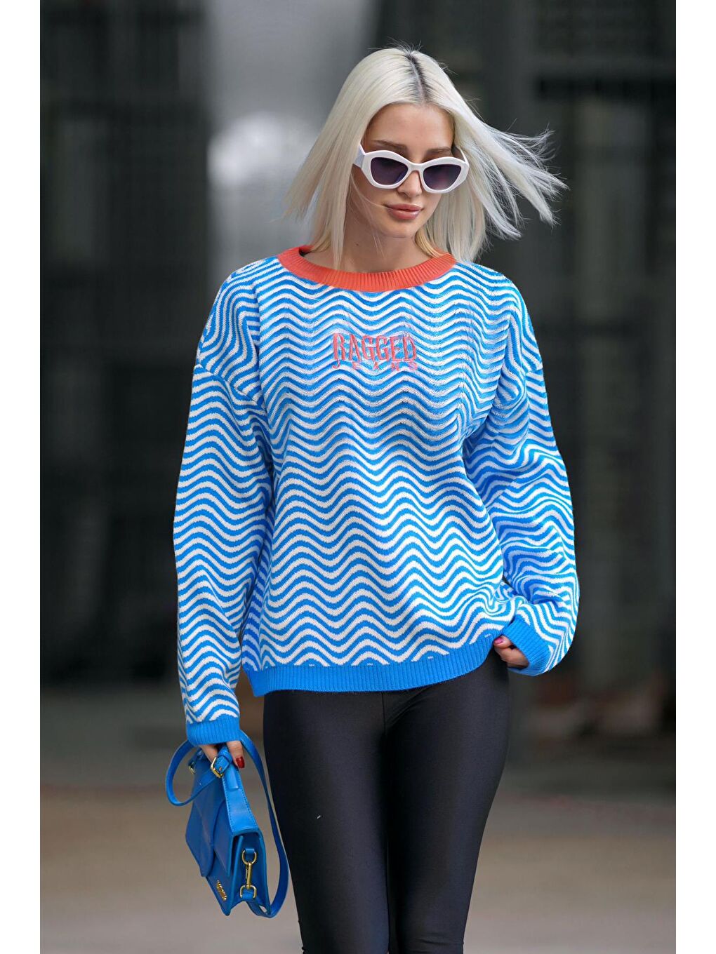 Mavi Oversize Yeşil Kazak Mg1251