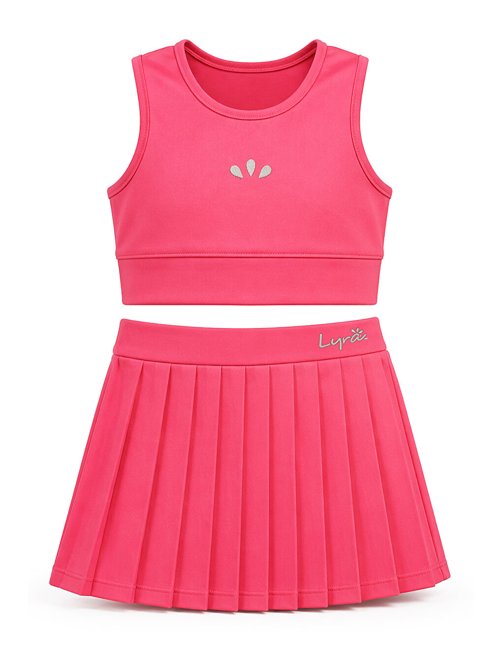 Sıfır Kol Üst Şortlu Etekli Kız Çocuk Yüzücü Mayo 26601 Pembe-1