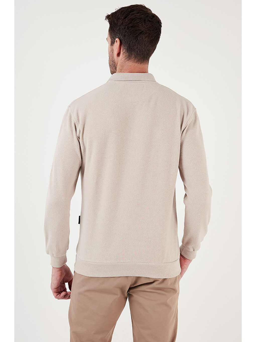 Bej Pamuk Karışımlı Regular Fit 2'li Paket Polo Yaka Kazak 456223S2-3