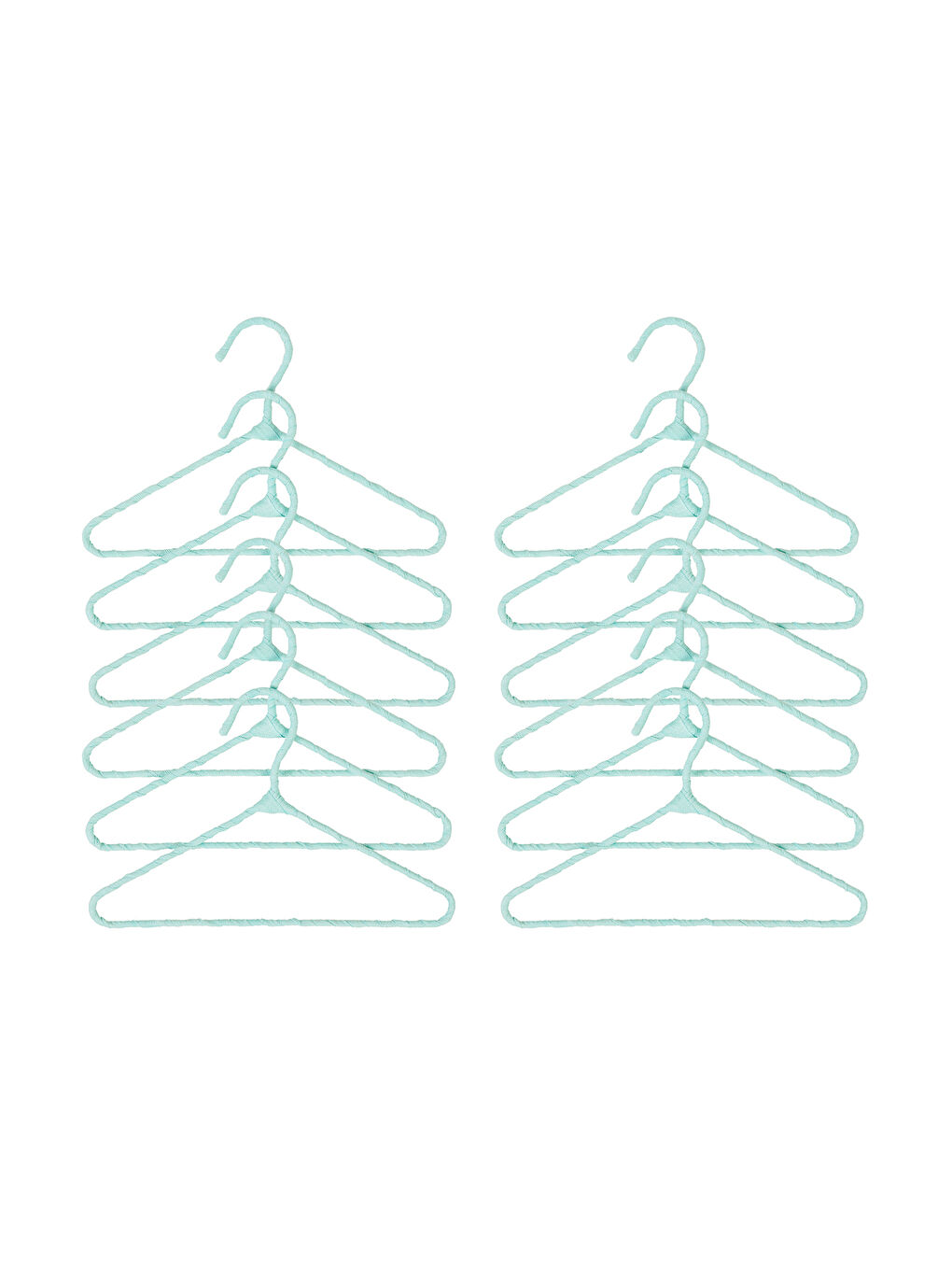 Yeşil 12'li Mint Renk Kumaş Kaplı Metal Bebek Giysi Askısı19.5 x 30 x 0.3 cm-5