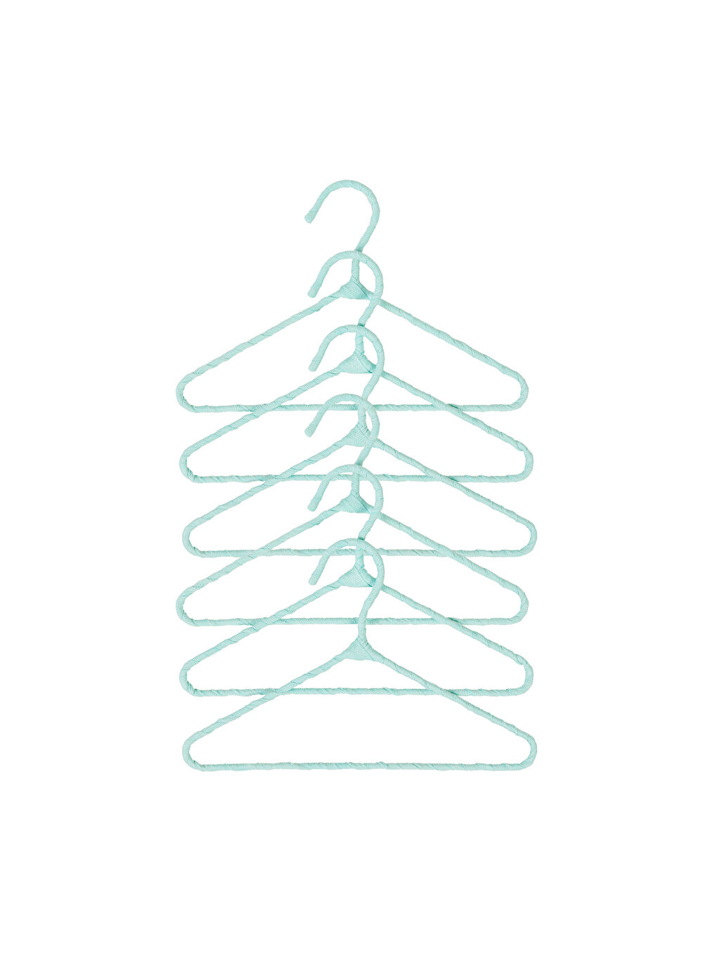 Yeşil 6'lı Mint Renk Kumaş Kaplı Metal Bebek Giysi Askısı19.5 x 30 x 0.3 cm-5