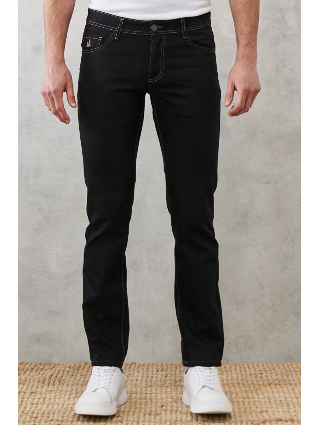 Erkek Siyah Slim Fit Dar Kesim Jean Pantolon