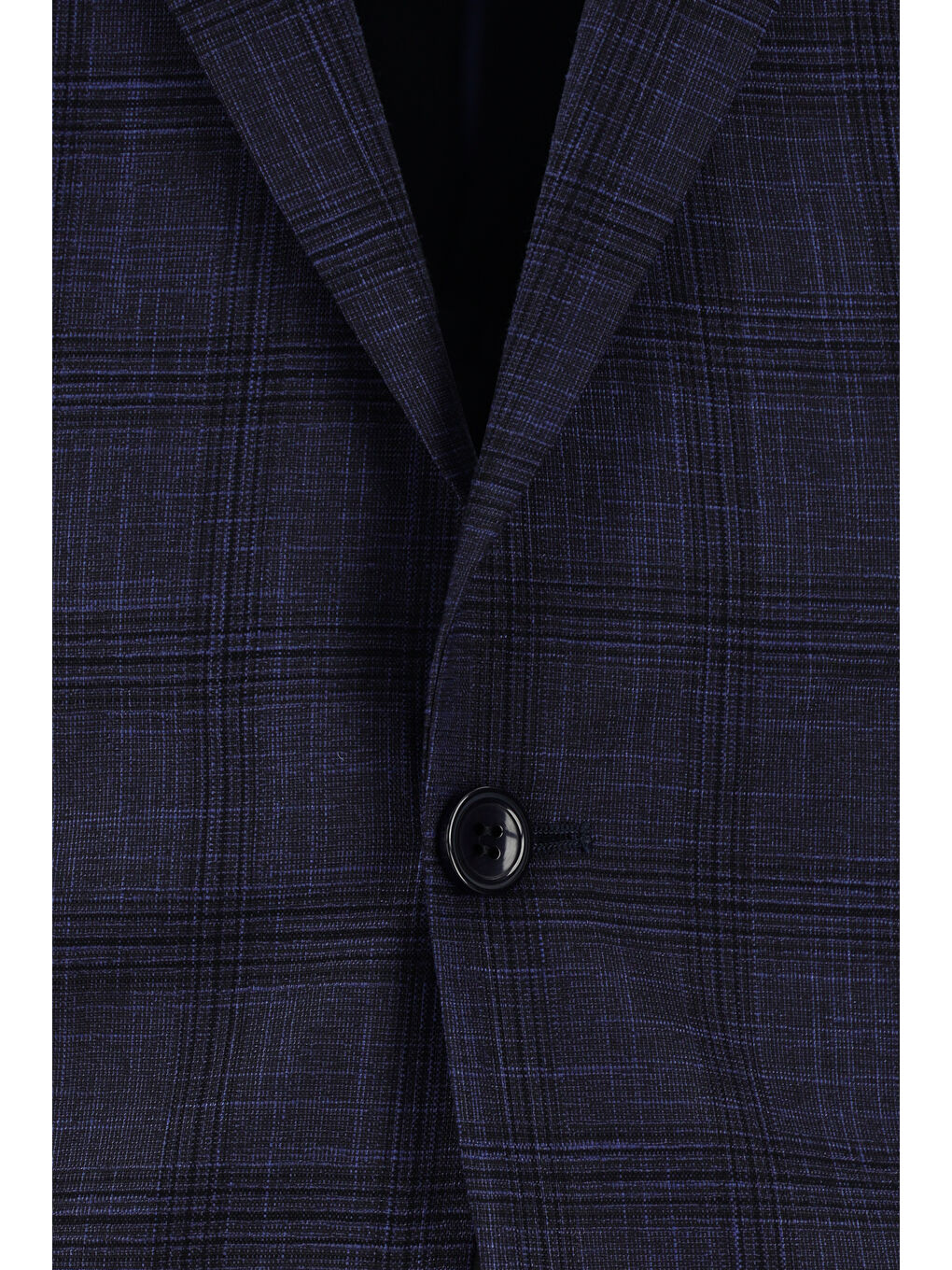 Lacivert Slim Fit Dar Kesim Klasik Ekose Takım Elbise-3