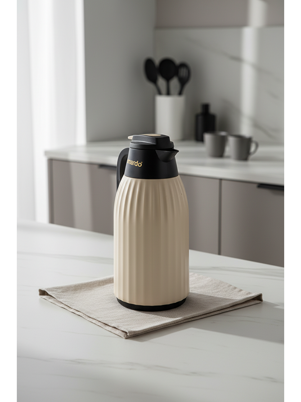 Ekru Silva Cam Termos Krem 1.5 Litre-1