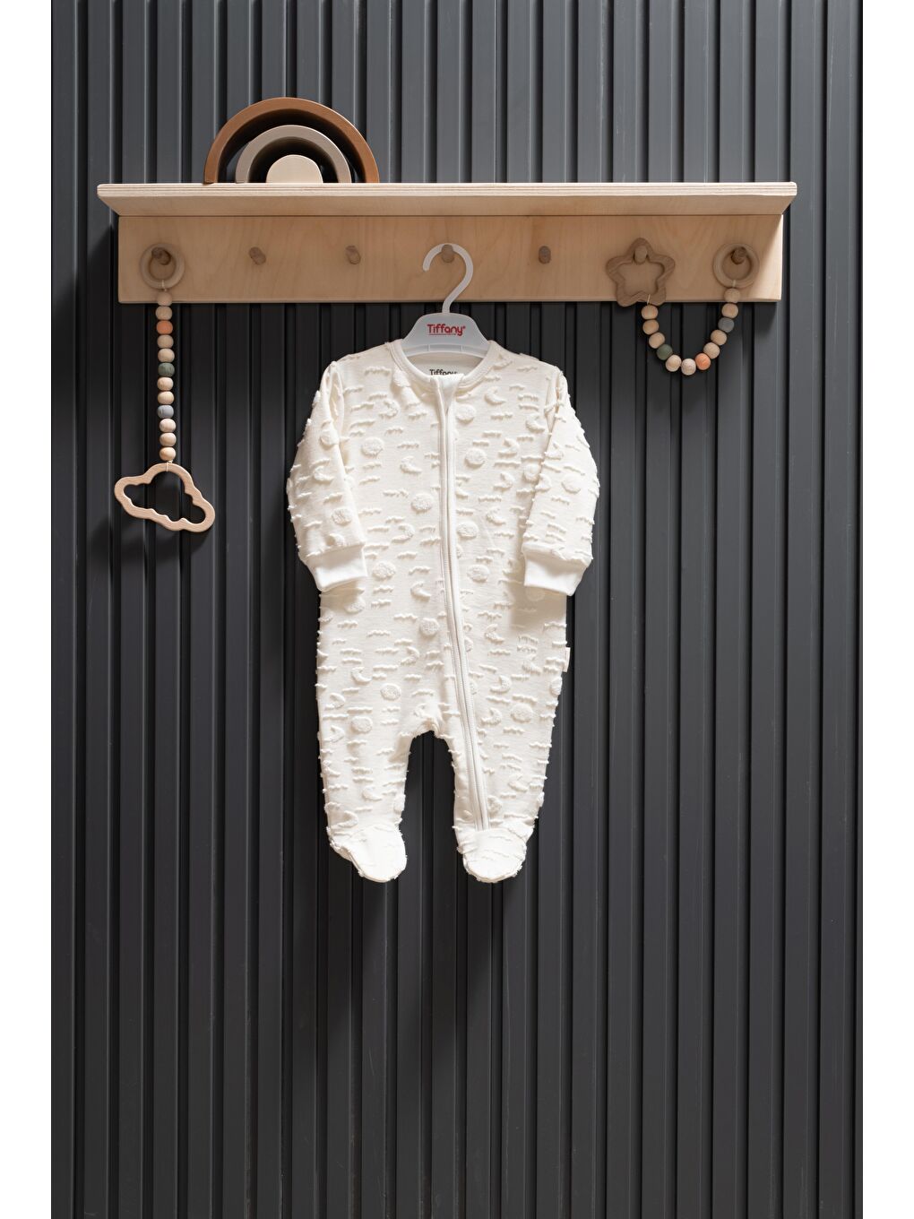 Ekru Moon Theme Fermuarlı Patikli Tulum