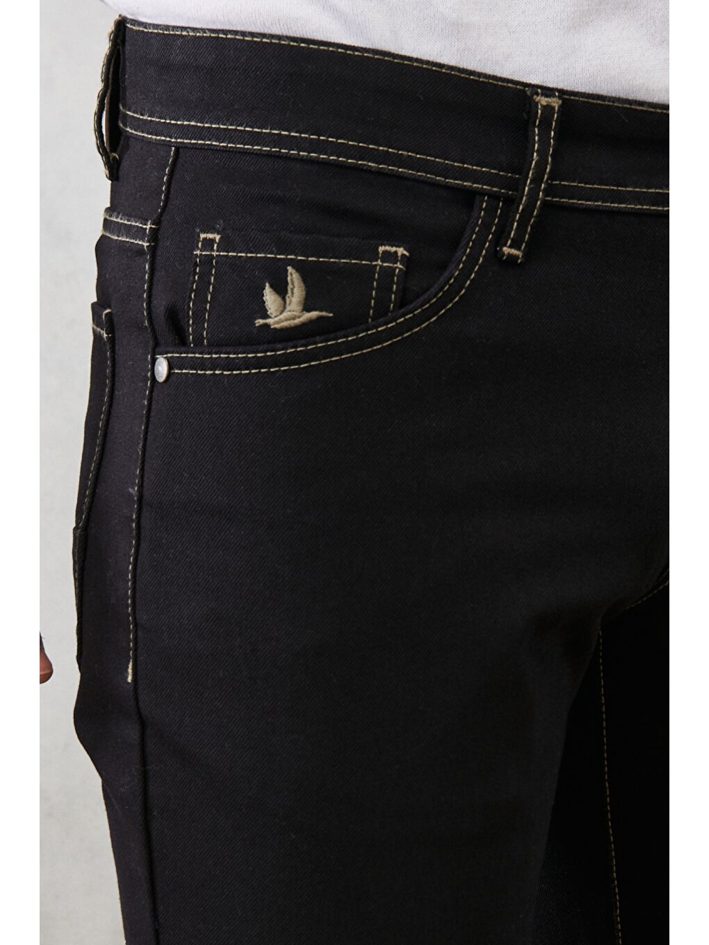 Erkek Siyah Slim Fit Dar Kesim Jean Pantolon-3