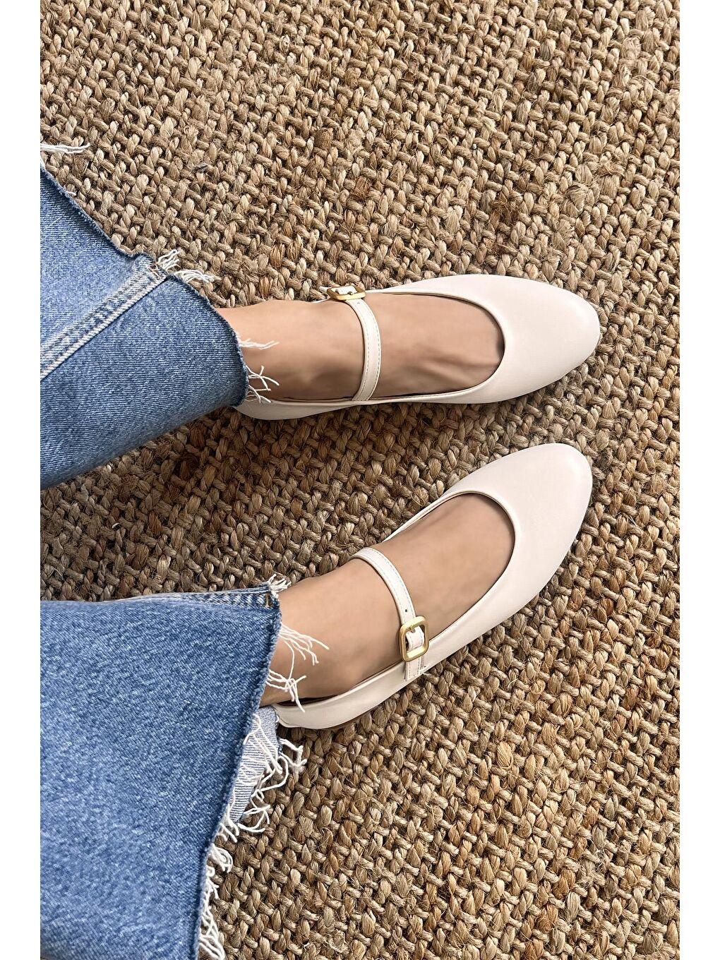 Hollie   Kadın  Kemer  Detay  Deri  Babet Beyaz-2