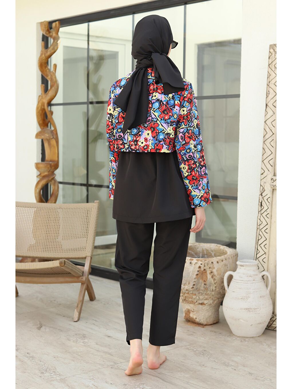 Siyah Desenli Kısa Yüzme Takımı Bloomix Desen-3