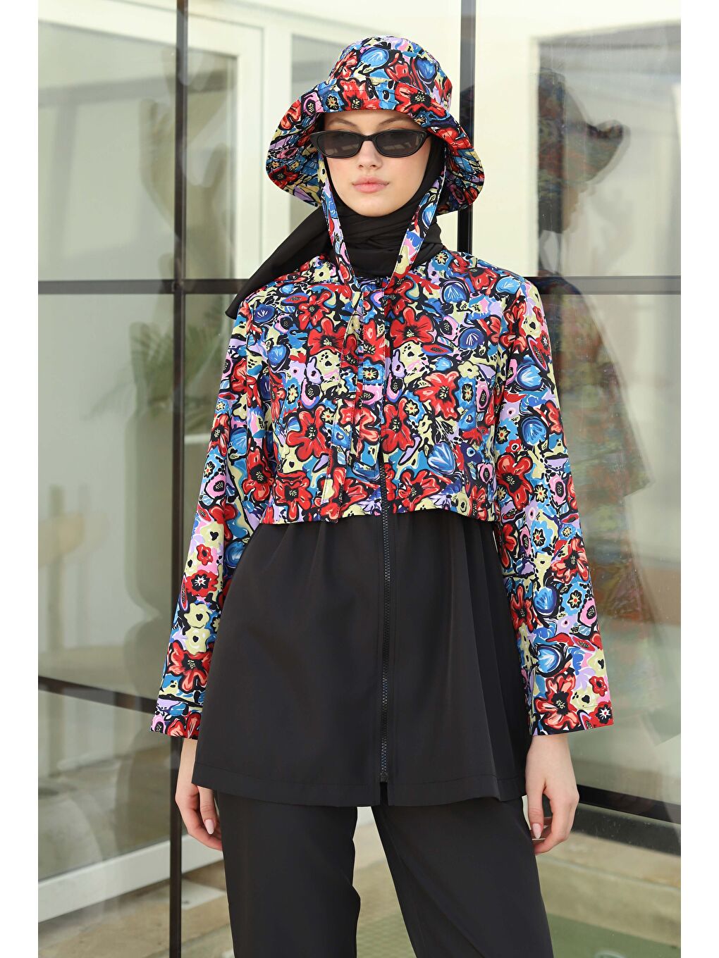 Siyah Desenli Kısa Yüzme Takımı Bloomix Desen-4