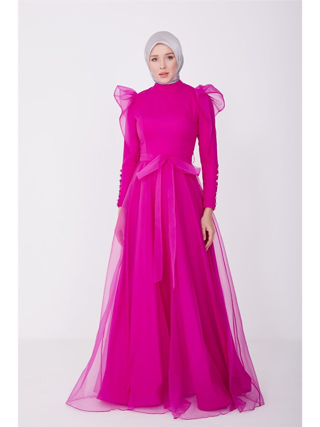 ARMİNE Pembe Abiye Elbise 23YD8500