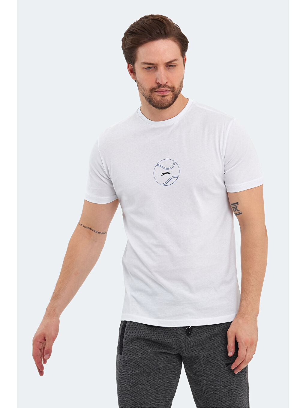 PASSAGE Erkek %100 Pamuk Tişört Beyaz-5