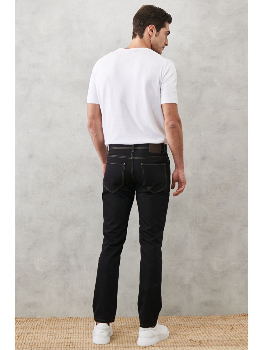 Erkek Siyah Slim Fit Dar Kesim Jean Pantolon-4
