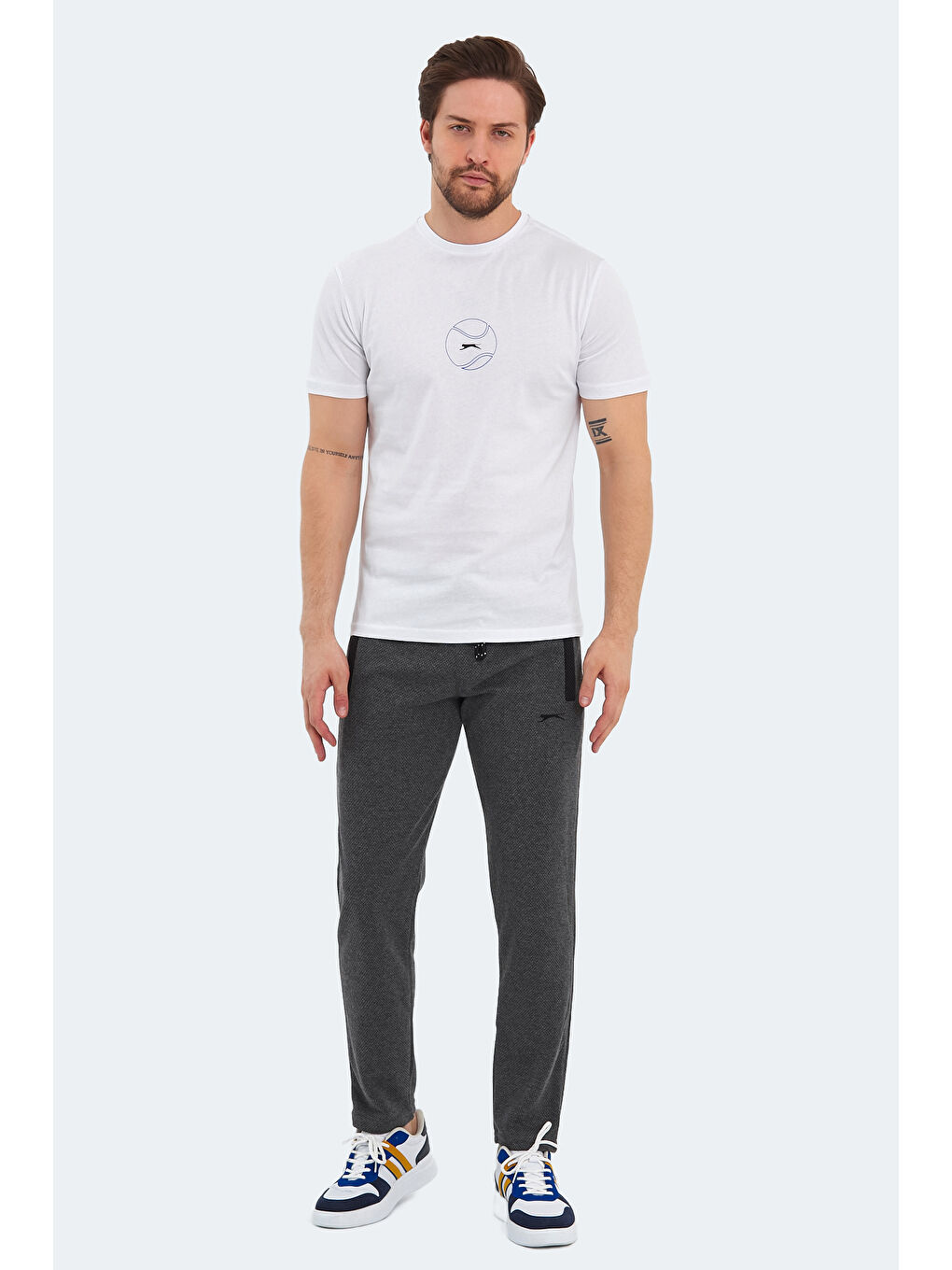 PASSAGE Erkek %100 Pamuk Tişört Beyaz-6