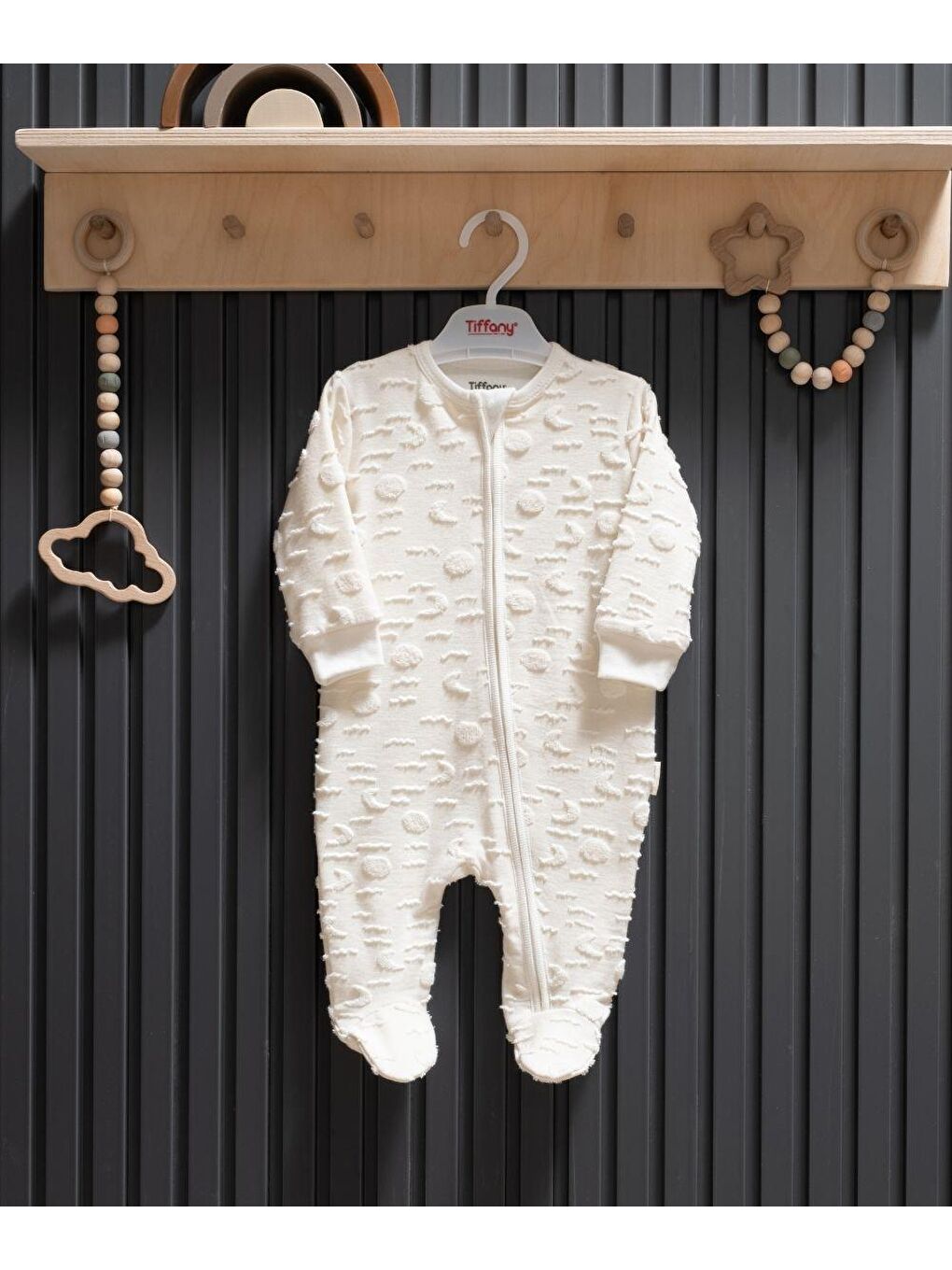 Ekru Moon Theme Fermuarlı Patikli Tulum-1