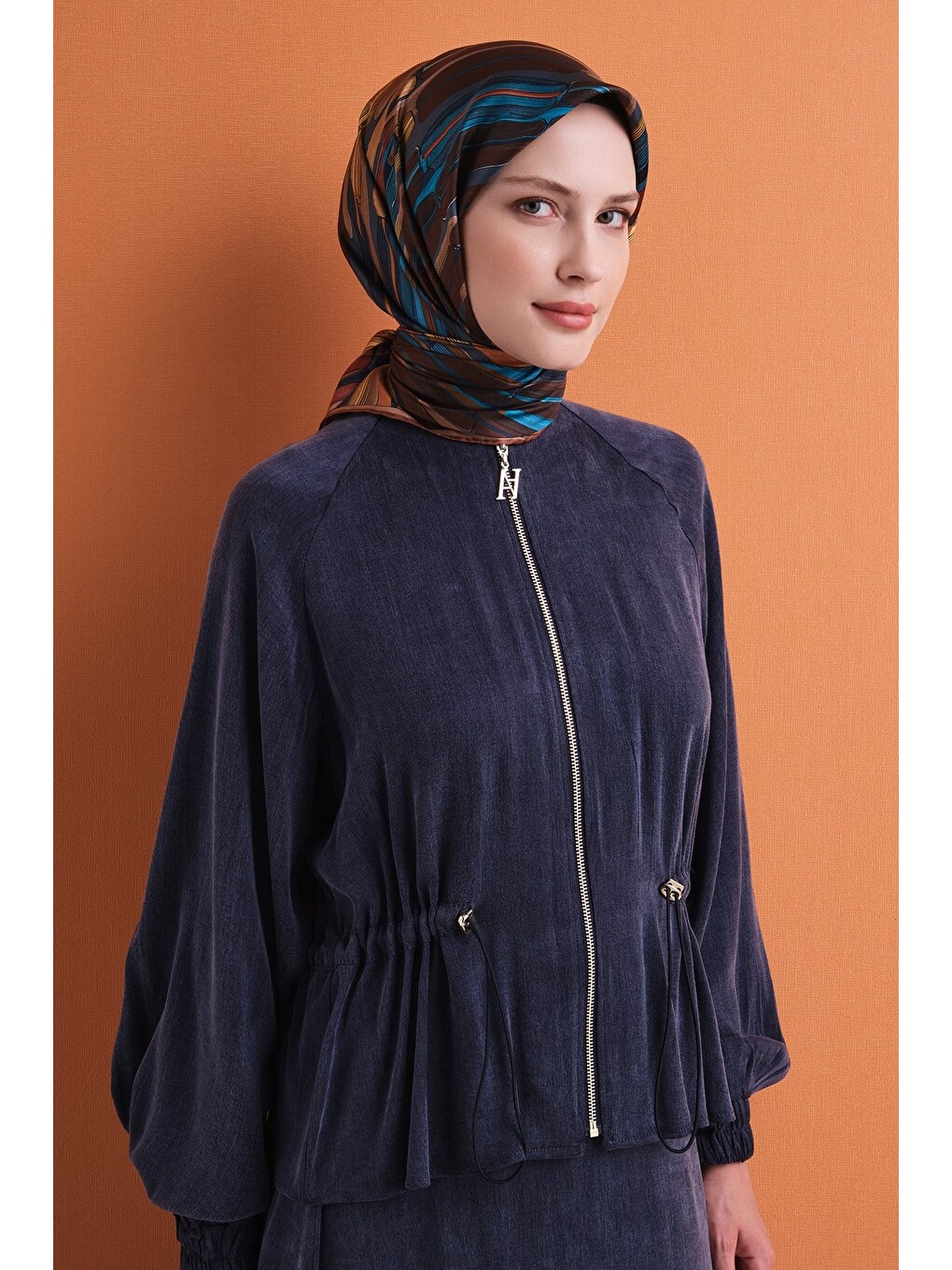 Kahverengi Saf İpek Twill Eşarp 9616d 81-1