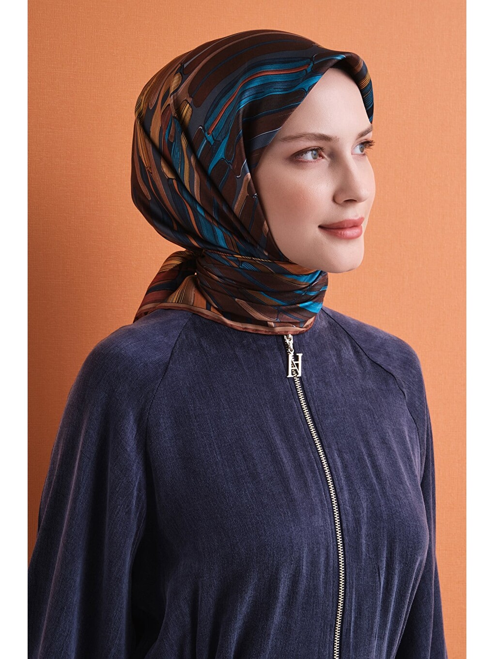 Kahverengi Saf İpek Twill Eşarp 9616d 81-2
