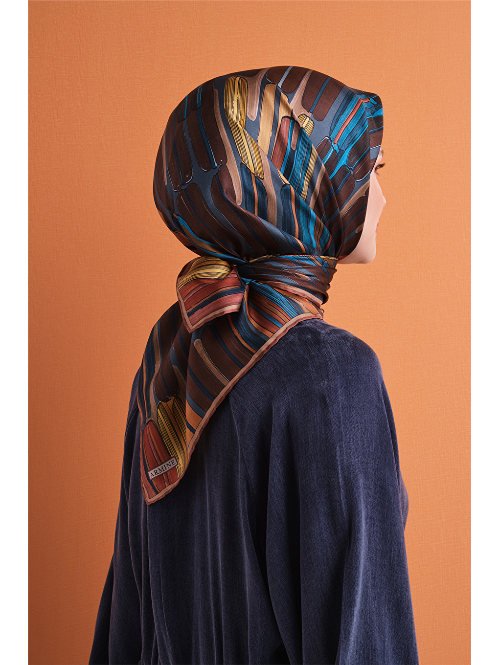 Kahverengi Saf İpek Twill Eşarp 9616d 81-3