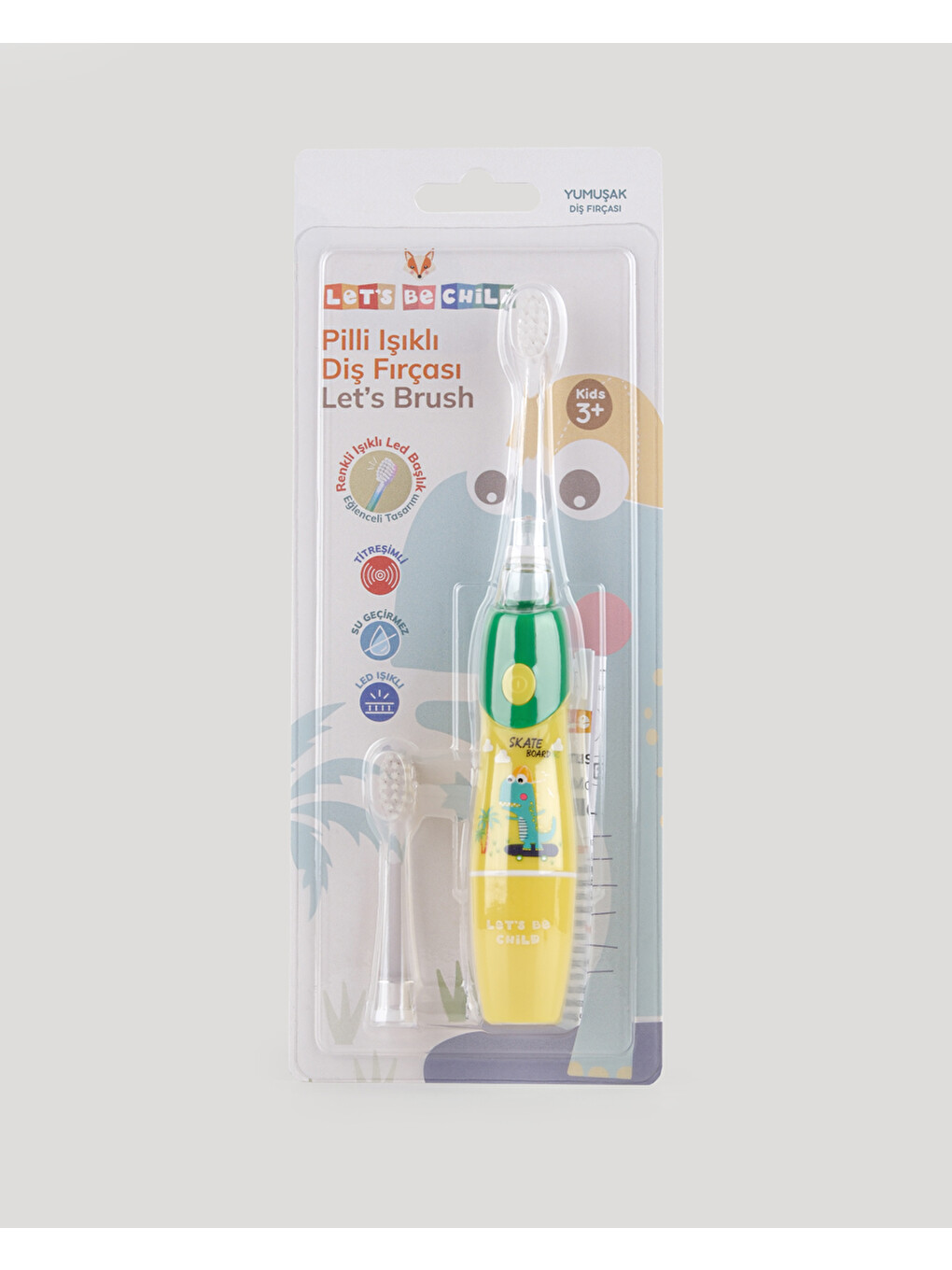Sevimli Dinozor Pilli Işıklı Diş Fırçası-6