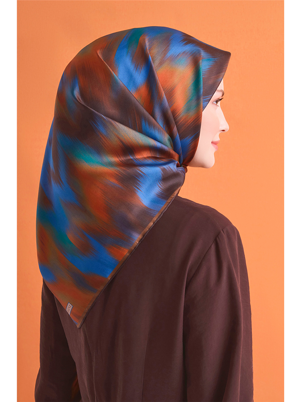 Kahverengi Saf İpek Twill Eşarp 9605d 56-3