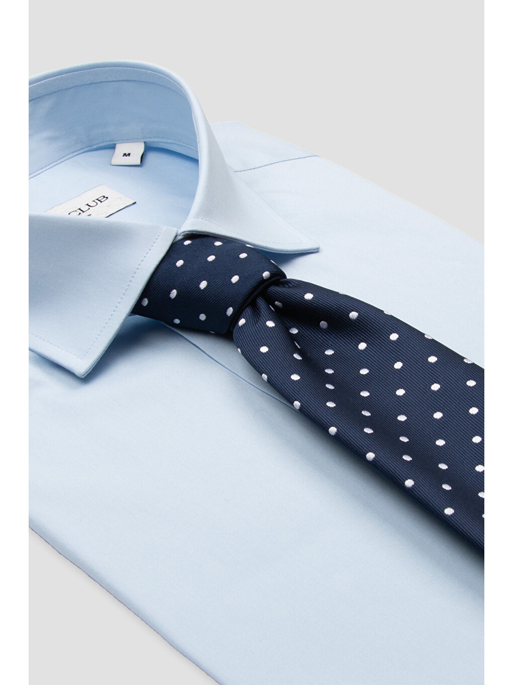 Oscar Oxford Stretch Pamuk Karışımlı Slim Fit Açık Mavi Klasik Yaka Erkek Düz Gömlek-3