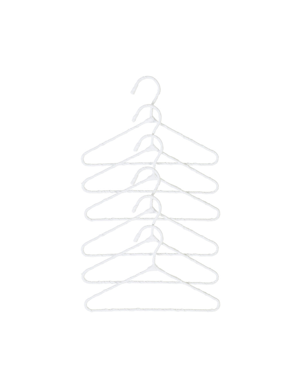 6'lı Beyaz Renk Kumaş Kaplı Metal Bebek Giysi Askısı19.5 x 30 x 0.3 cm-5