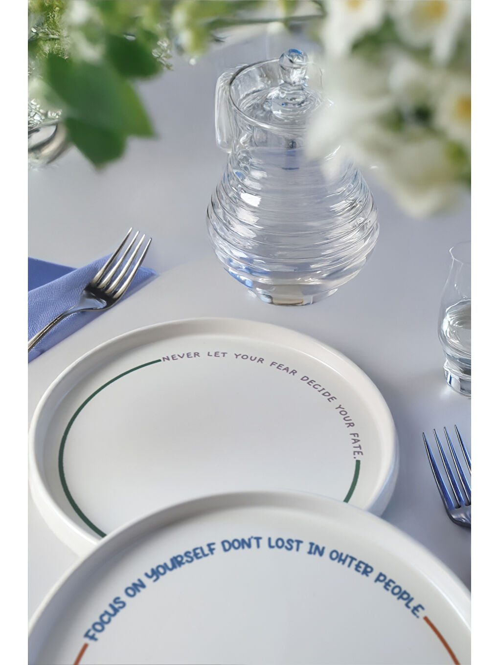 Karışık Motto Line Stackable Pasta Tabağı 21 Cm 4 Adet-2