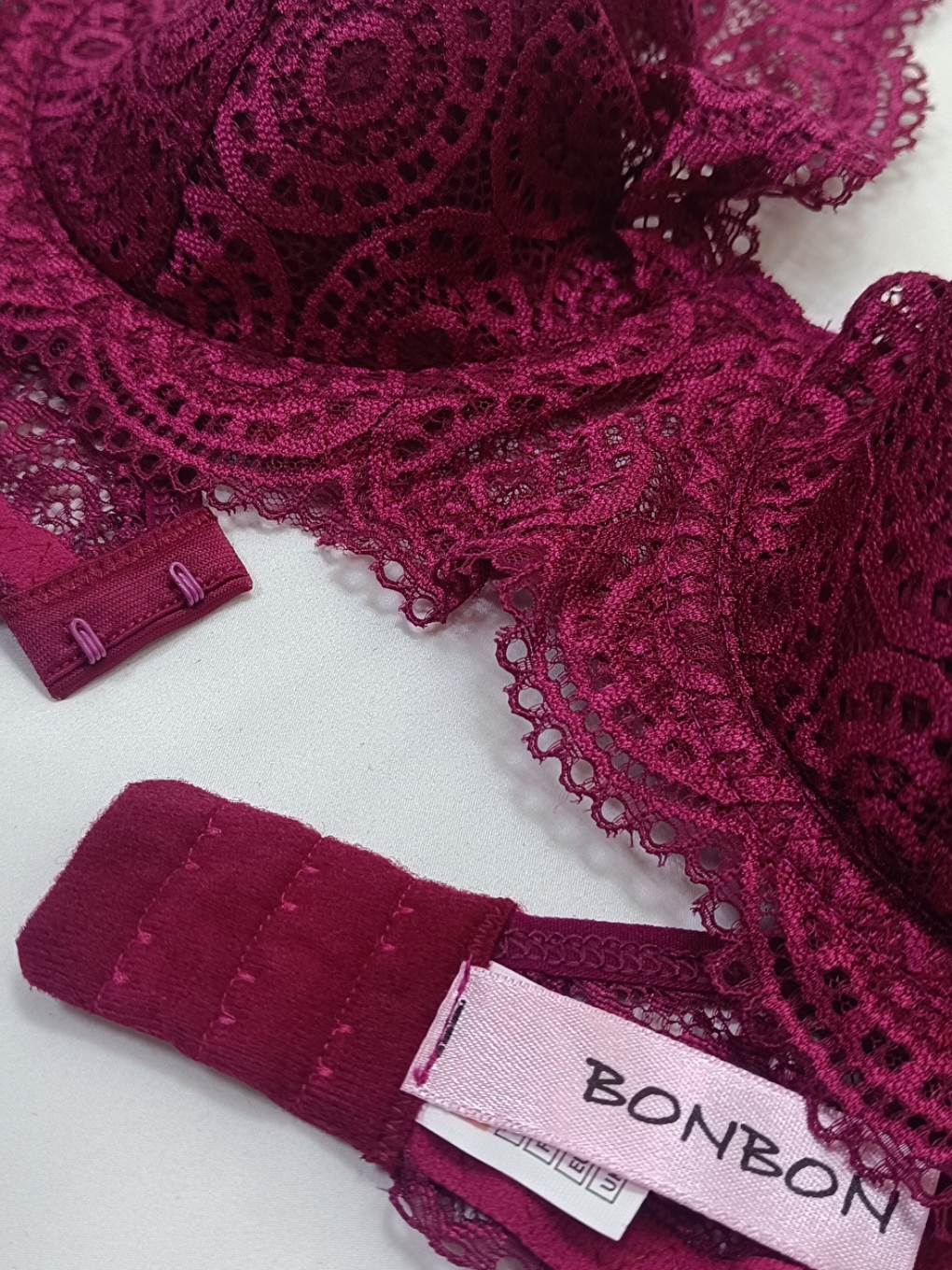 Kadın Dantelli Toparlayacı Bordo Renk Sütyen Bb2026-2