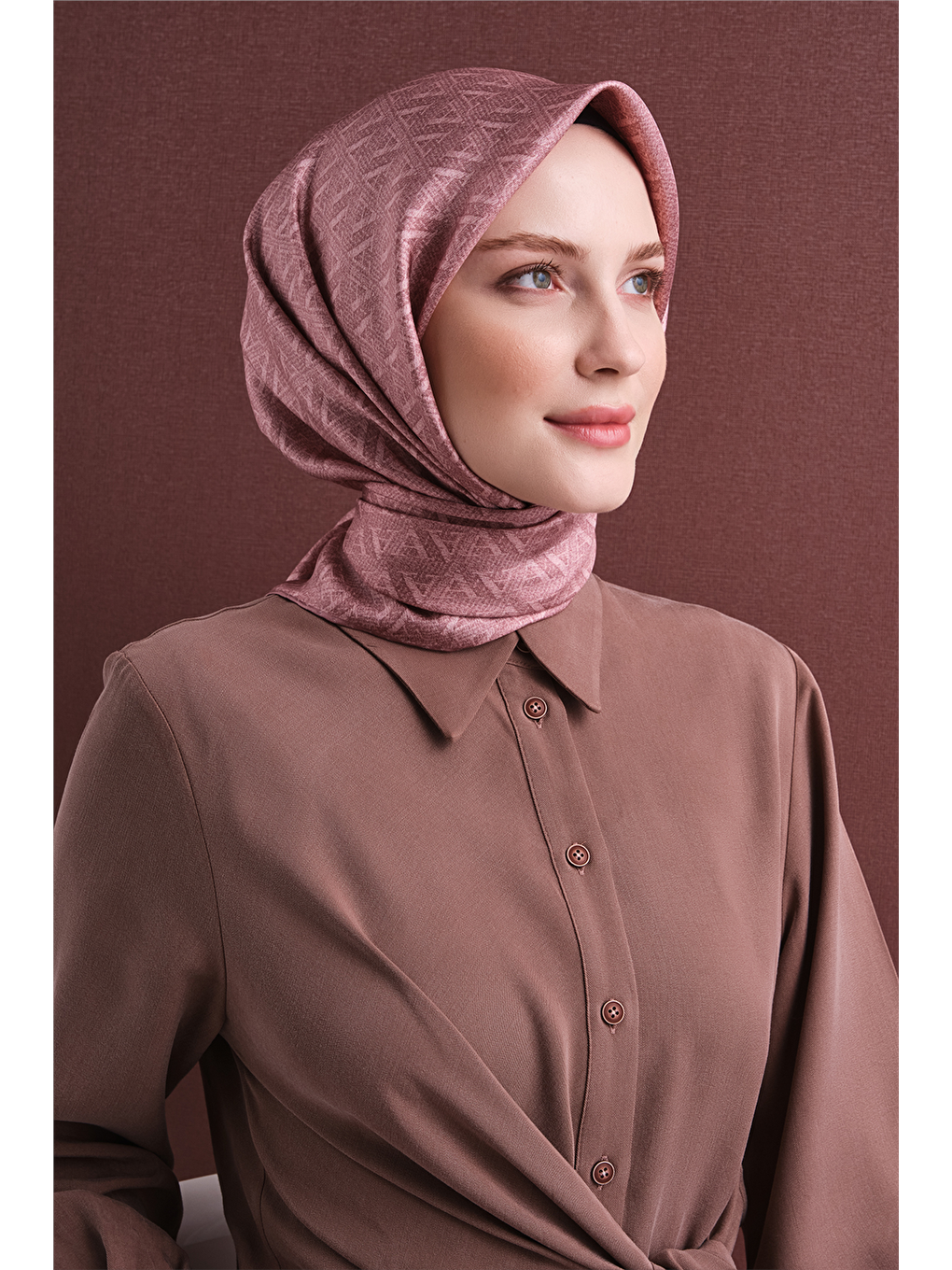 Pembe Saf İpek Twill Eşarp 9625d 03-2