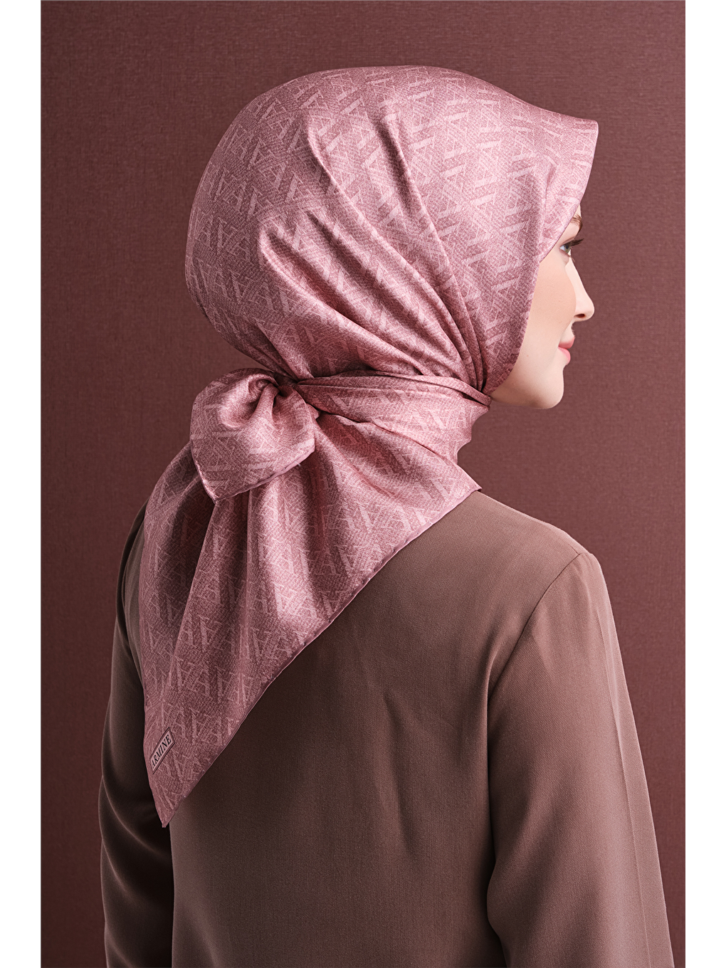 Pembe Saf İpek Twill Eşarp 9625d 03-4