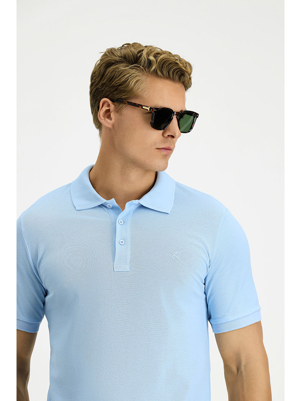 Mavi Slim Fit Dar Kesim Pamuk Kıvrılmaz Polo Yaka Tişört-4