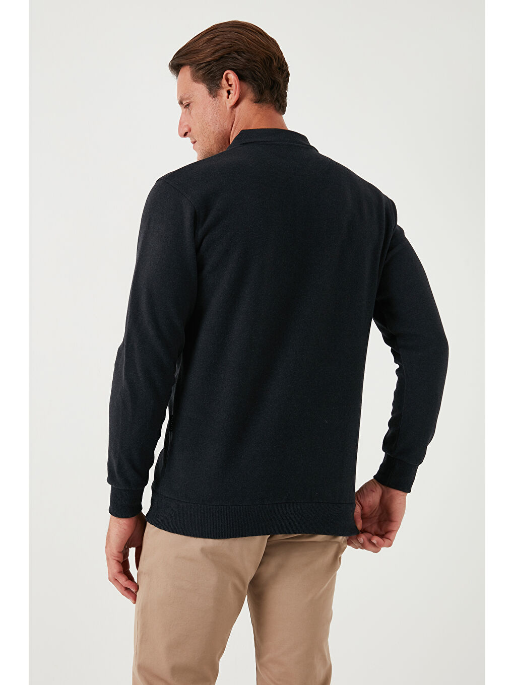 Haki Pamuk Karışımlı Regular Fit 2'li Paket Polo Yaka Büyük Beden Kazak 456223S2-4