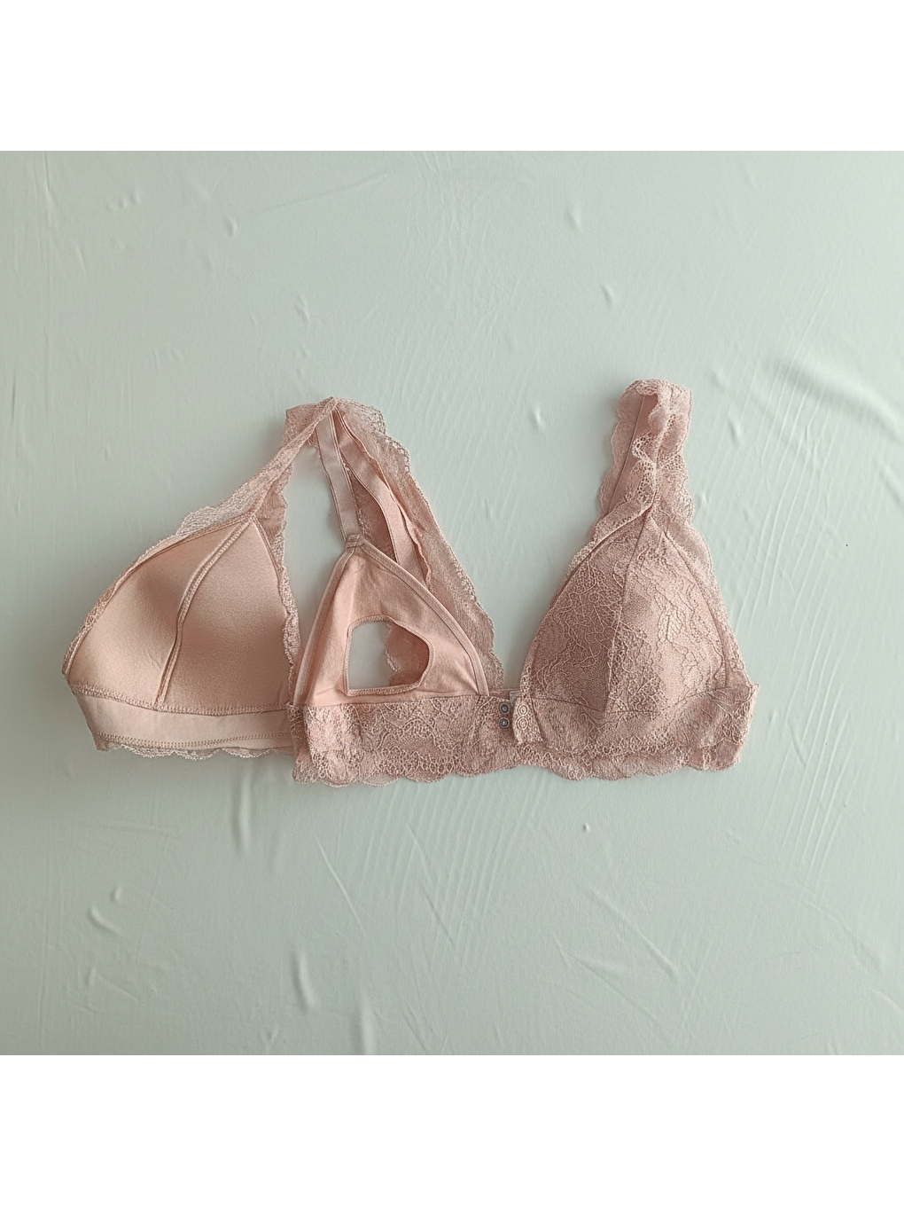 Pembe Kadın Dantelli Önden Çıtçıtlı Emzirme Sütyeni Gül Kurusu Renk Bb2678-6